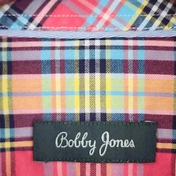Bobby Jones Pink Plaid Button Up Long sleeve Men's Shirt XL - Picture 4 of 8